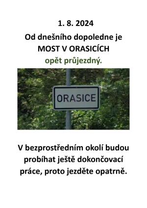 Most v Orasicích - otevřen