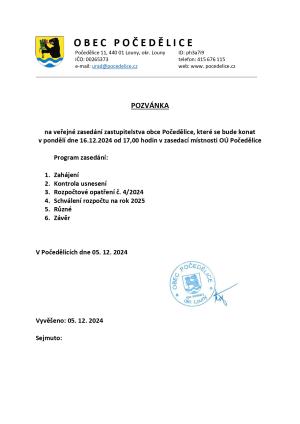 Zasedání zastupitelstva