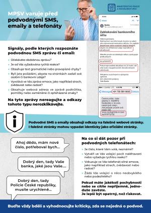 MPSV varuje před podvodnými SMS, emaily a telefonáty 