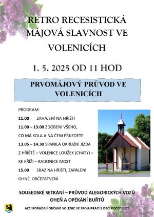 Prvomájový průvod ve Volenicích