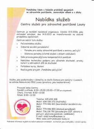 Nabídka služeb pro postižené